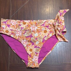 Floral Bikini Bottom with Bow